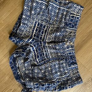Blue and White patterned shorts